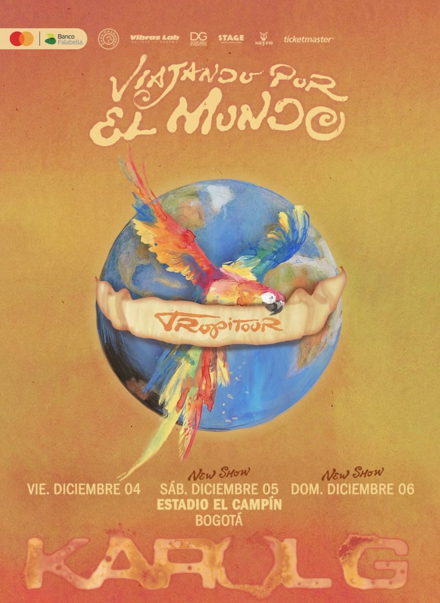 karolgesp_'s tweet photo. Debido a la GRAN demanda de "Viajando Por El Mundo: Tropitour" de Karol G en Colombia, se han añadido DOS NUEVAS FECHA en Bogotá

Estadio El Campín —  4,5 &amp; 6 de diciembre https://t.co/ASeG9gItCb