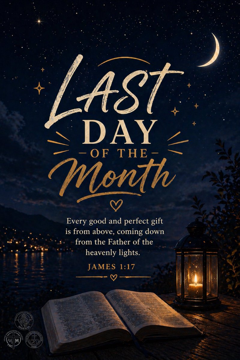 YACmomqpm's tweet image. Last day of the month!!!

Thank You, Lord, for every blessing seen and unseen.

May we enter the new month with grateful hearts and stronger faith.

“Every good and perfect gift is from above.” (James 1:17)

#YAC #YMAC #WordInUs 
#PrayAlways #OnlineMissionary
#YACproductions