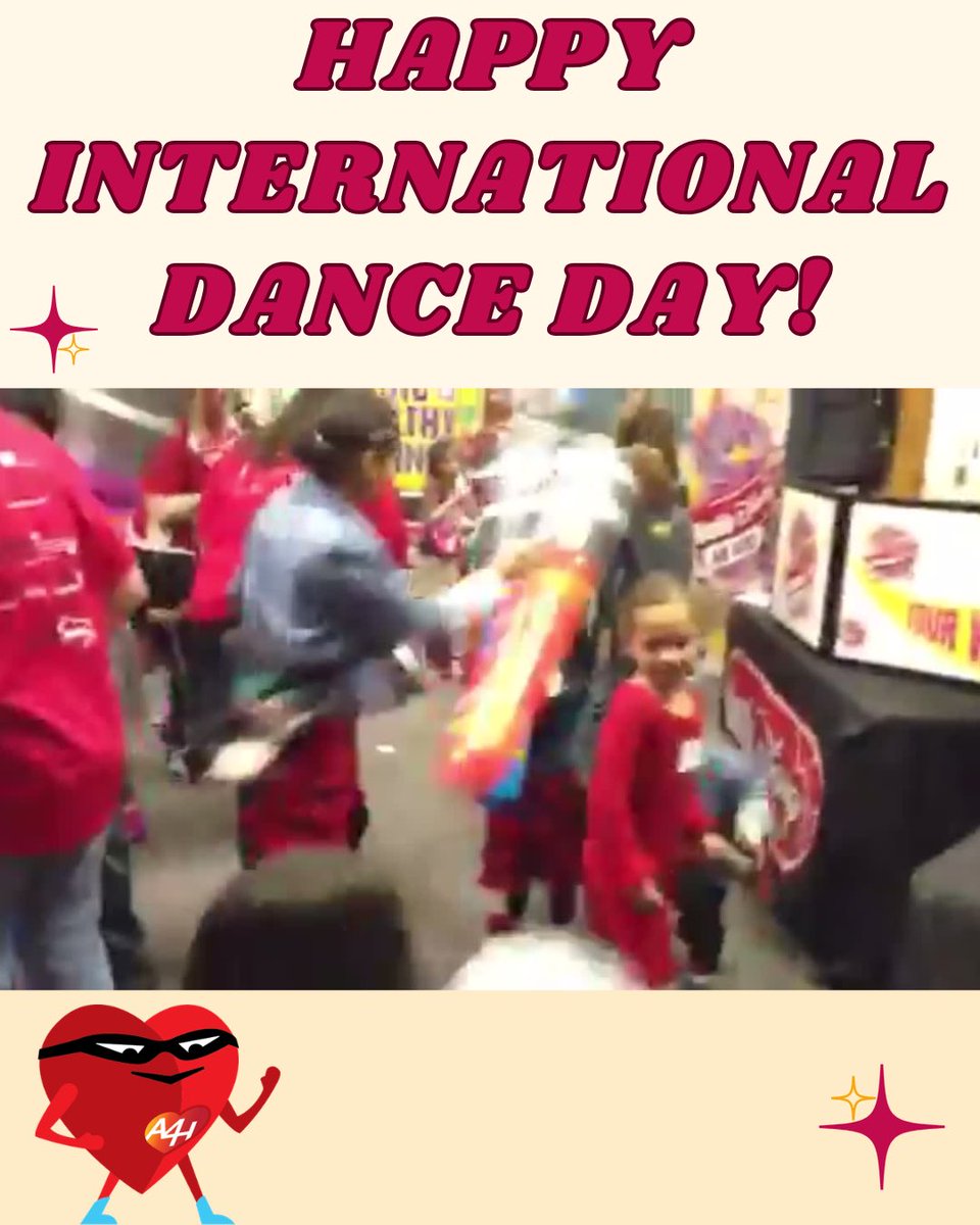 AngelsForHearts's tweet photo. Happy International Dance Day! 🕺 Dance is a fantastic workout to strengthen your heart while also boosting your mood! Our heart kids LOVE a good dance party! 🎶 Today, let's spread the joy of dance and promote heart health! #internationaldanceday #hearthealth #angelsforhearts https://t.co/MZzpy4NUCv