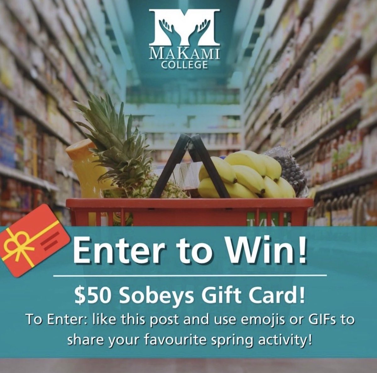 🥕 🎁 April Giveaway 🎁 🥕

Last chance to enter to win our MaKami College April giveaway, a $50 Sobeys gift card! 🛒✨

⭐️ To Enter: Like this post and use emojis or gifs to share your fav spring activity!

See Contest Rules: loom.ly/LJqq58g

#makamicollege #yeg #yyc