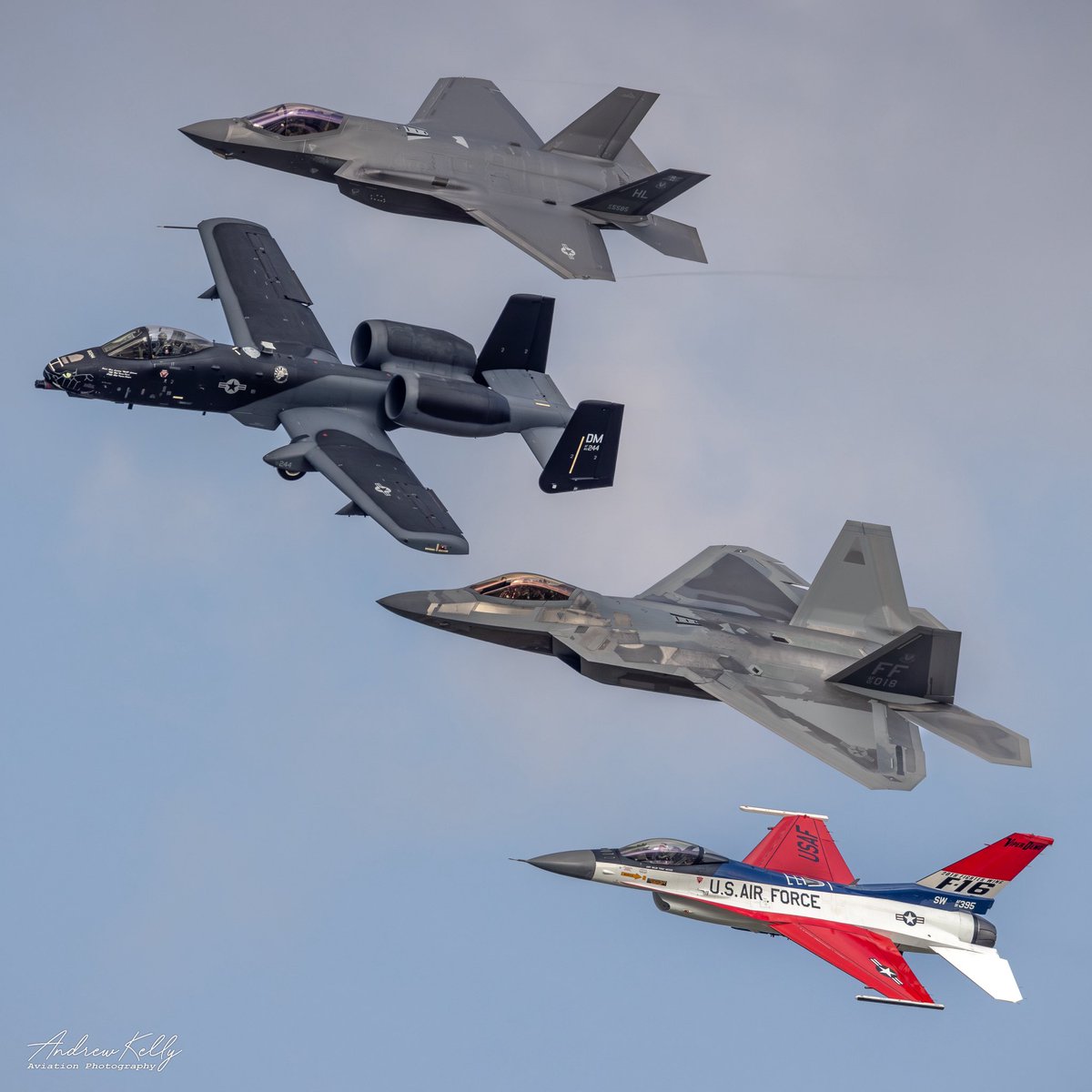 andrewkphotos's tweet photo. Shot at Oshkosh 2024, the Air Combat Command “Fighter Four Ship”.

A complete surprise and a shot that won’t happen again since the A-10 Demonstration Team has ceased operations. https://t.co/0u6OmdZcQn