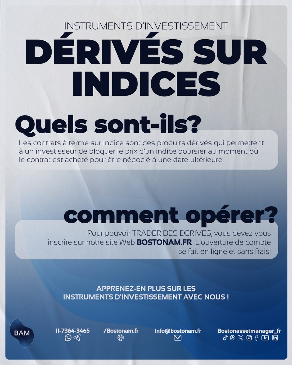 Assetboston_fr's tweet photo. Qu'est-ce qu'un dérivé d'ETF ? 
Un dérivé ETF est un contrat à terme ou d'options appliqué à un indice tel que le S&P500, vous permettant d'acheter ou de vendre l'indice négocié à l'avenir. 

En savoir plus sur notre site https://t.co/0GHTPjBWv8 

#france #argent #épargne #finance #inflation #capital #bourse #investissements #actions