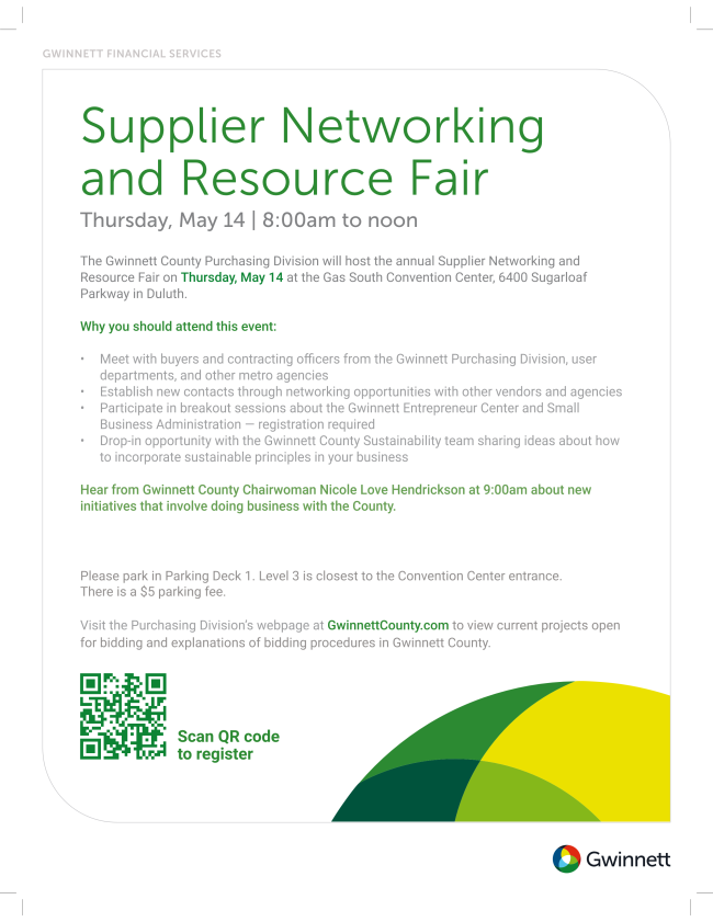 GPCID's tweet photo. Join @GwinnettGov for the Supplier Networking and Resource Fair on May 14.

Hear from Chairwoman Nicole Love Hendrickson and connect with buyers, agencies and business leaders while learning how to do business with the county. 

Click for more details: https://t.co/clf5H28TTU https://t.co/pnG6BBo8Ss