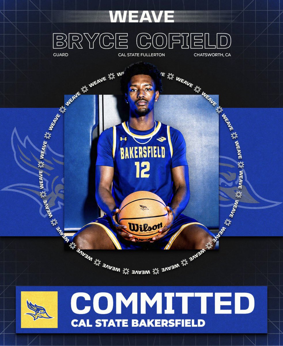 WEAVE's tweet image. Together with Bryce Cofield we are excited to announce that he will return next season to play for Cal State Bakersfield. #WEAVE 🧶