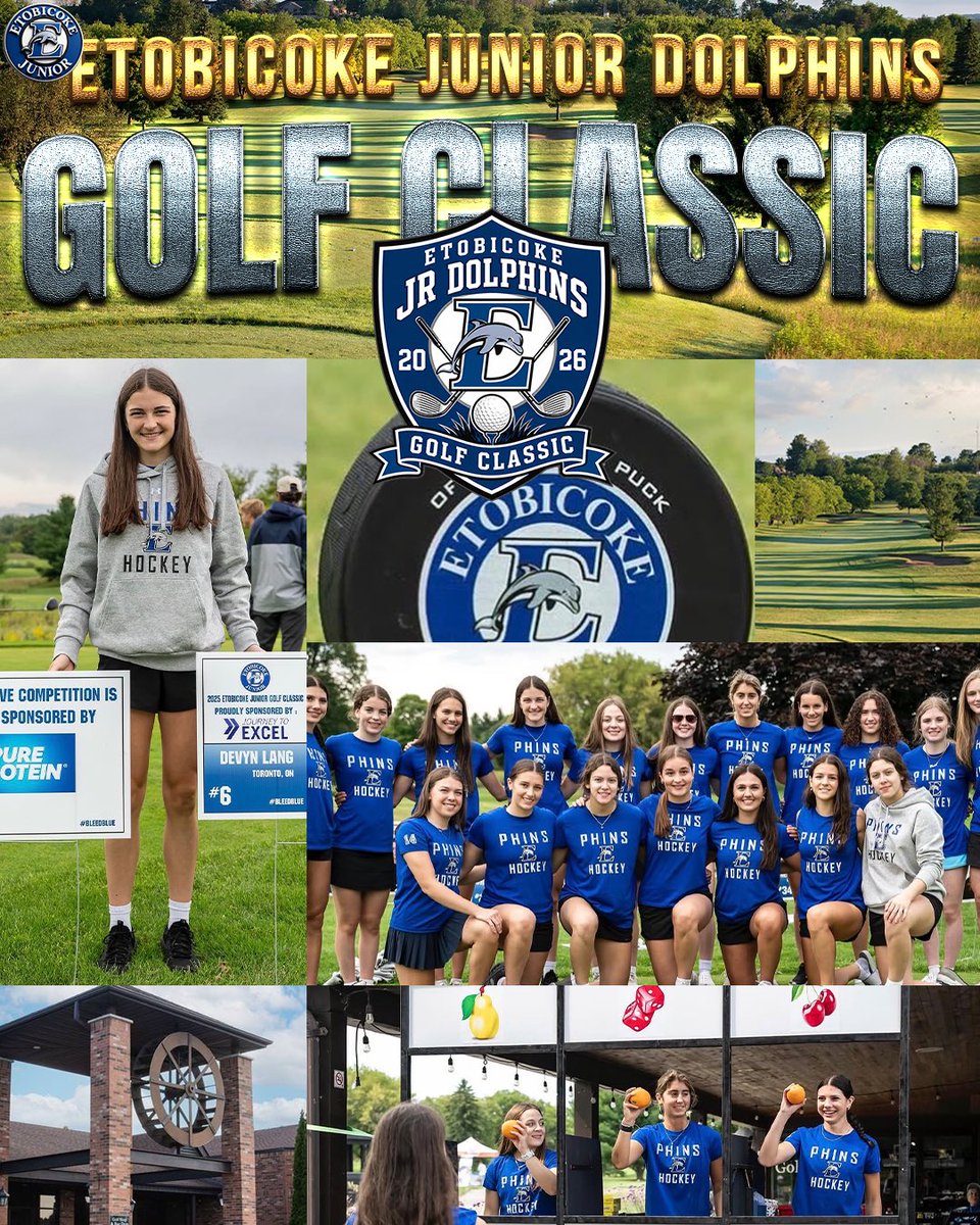 JrDolphins's tweet image. See you Saturday, August 22nd at @MillRunGC for the 2026 Etobicoke Junior Golf Classic. #BleedBlue 

📸: @loribolliger 
🎨: @SamHossackMedia
