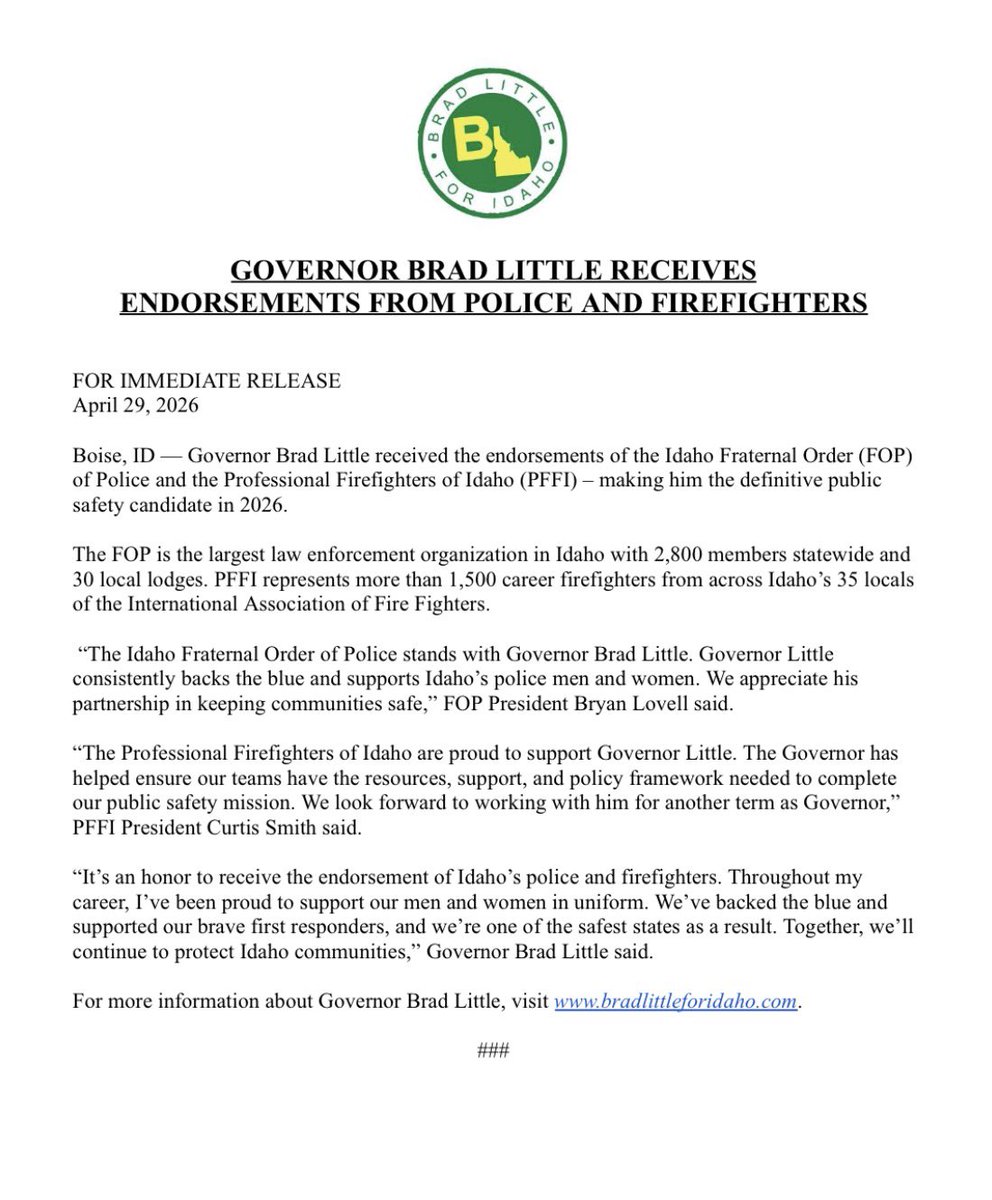 Brad Little tweet media