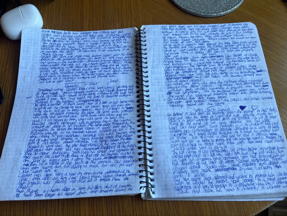 bloodfreakish's tweet image. soultouch - first thing I ever wrote in the blue book #priorities . every scene was drafted by hand :3 (2/17)