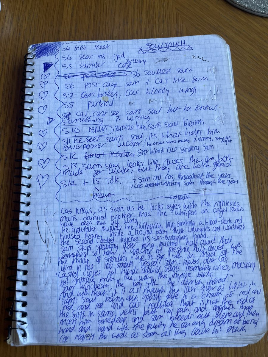 bloodfreakish's tweet image. soultouch - first thing I ever wrote in the blue book #priorities . every scene was drafted by hand :3 (2/17)