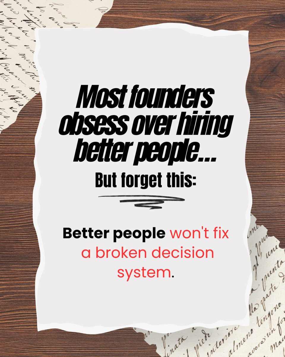 MannyPalachuk's tweet image. Stop copying what great leaders do. Copy how they architect decisions.

The question isn't "do I need better people?" It's "what structure lets my team decide like I would — without me in the room?"

Build the framework.

#Leadership #Systems #DecisionMaking