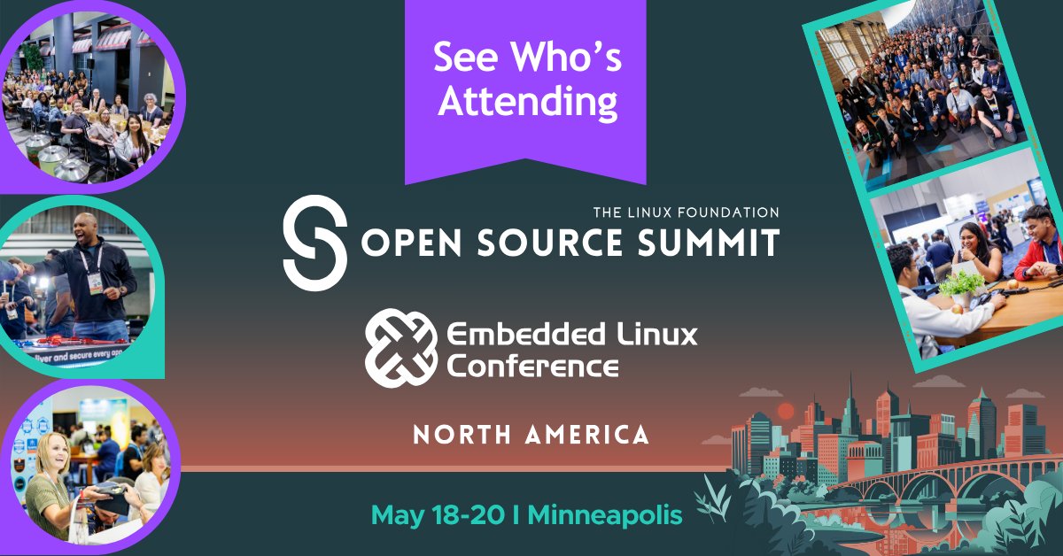 linuxfoundation's tweet image. If you work in #OpenSource, this is the room you want to be in.
From kernel devs to AI engineers, the people building the systems you rely on are coming to #OSSummit + #EmbeddedLinux Conference North America.
👀 See who’s attending: bit.ly/4tJkbnF
⏰ Register by May 4 +