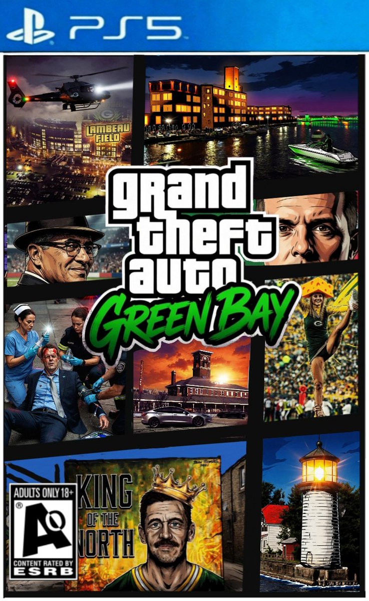 GTA Green Bay:

JGF loves the Packers. And when he learns of a crooked plot to relocate the team south, he loses all control. Help JGF expose the corruption in Green Bay, and, by any means necessary, stop the team from departing Lambeau Field.
