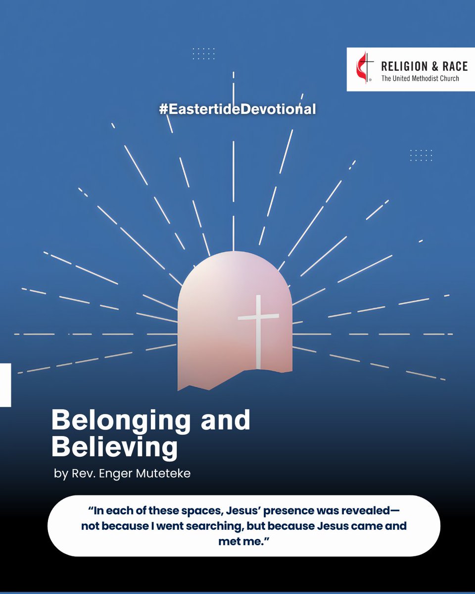 gcorrumc's tweet image. Rev. Enger Muteteke reminds us that Jesus meets us in the in-between spaces: between doubt and faith, between isolation and belonging.

Continue reading: r2hub.org/library/i-belo…
#FaithStories #BelongingInFaith #FaithJourney #GodsPlan #GCORR #UMC