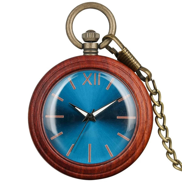 iSmartHomeGear's tweet image. Lovely handmade mahogany pocket watch (≈1.9×0.6 in) with a metallic blue or green dial; slim gold markers with Roman XII, white hands, a smooth second hand, and exposed-screw finish — heirloom-style, $129.99. ⌚️🌿 #Handmade #Vintage ismarthomegadgets.com/products/handm…
