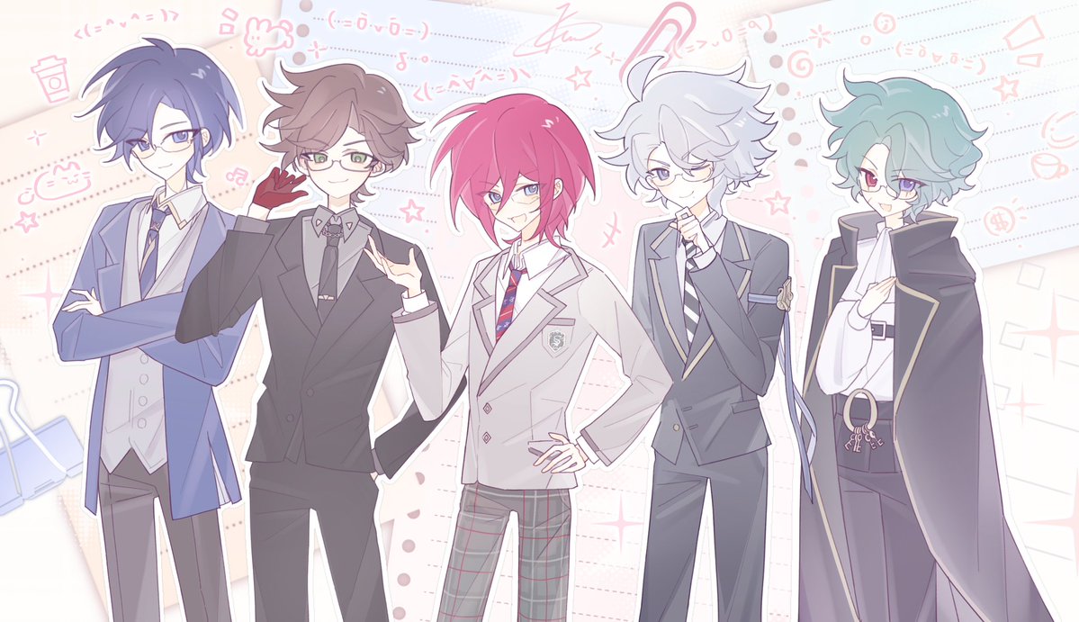 okiuuuuXXX's tweet image. =⎚⩊⎚=！☆
#七種茨 #入间铳兎 #azul #nacstein #Clarence #fanart