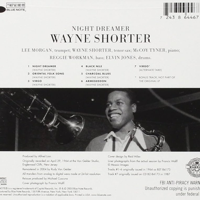 groovyhistory's tweet image. April 29, 1964 - Wayne Shorter records his fourth album, Night Dreamer, at Van Gelder Studio in Englewood Cliffs, New Jersey... discogs.com/master/140427-… #wayneshorter #todayinhistory #musichistory #music