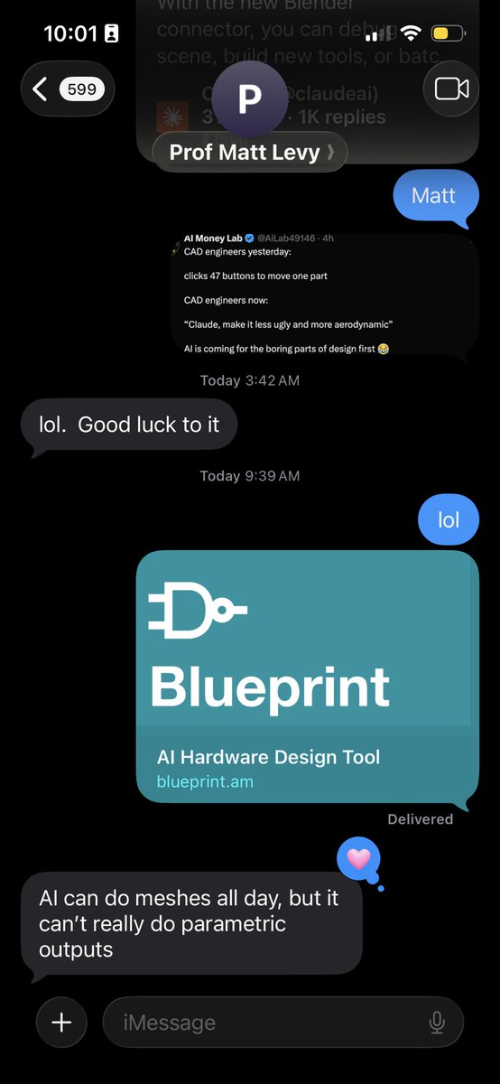 lyknoada99's tweet photo. Claude Ai doing CAD 
My prof had some words .
I think he has a point but let’s see how the next 12 months looks like .. https://t.co/ECmDmrOBpB