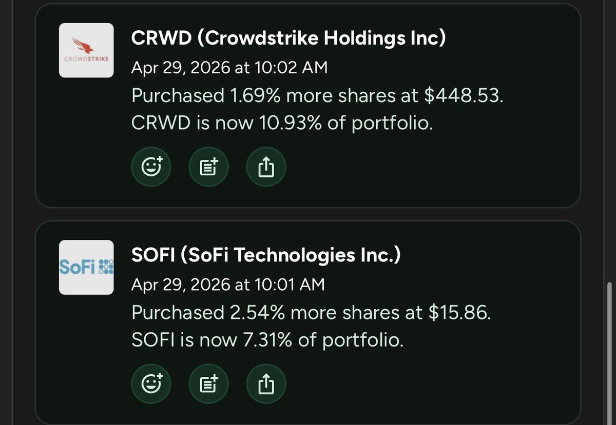 Abel_Invests's tweet photo. Added to $SOFI $CRWD https://t.co/lZKBbjim9c