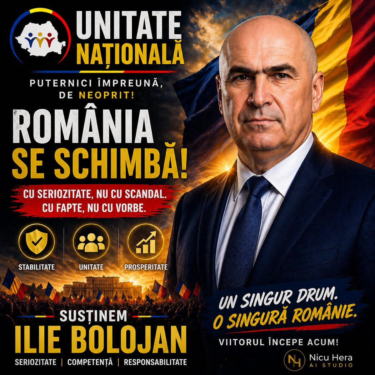 hera_nicolae's tweet image. 🇷🇴 România nu are nevoie de zgomot. Are nevoie de direcție.
UNITATE NAȚIONALĂ.
Puternici împreună, de neoprit.
România se schimbă în bine 
🔥 Dacă îți pasă de România, dă share.
#Romania #UnitateNationala #IlieBolojan #Viitor #Respect #FaraScandal #FapteNuVorbe #RomaniaUnita