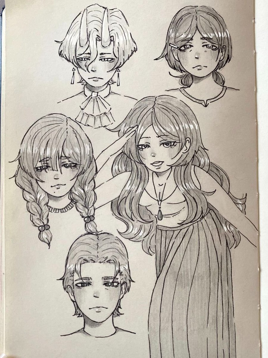 matsyko_ruri's tweet image. a little sketch page after a few tired days…
trying to make my characters’ faces feel more alive (˶ᵔ ᵕ ᵔ˶) ♡

#sketch #sketchbook #ocart