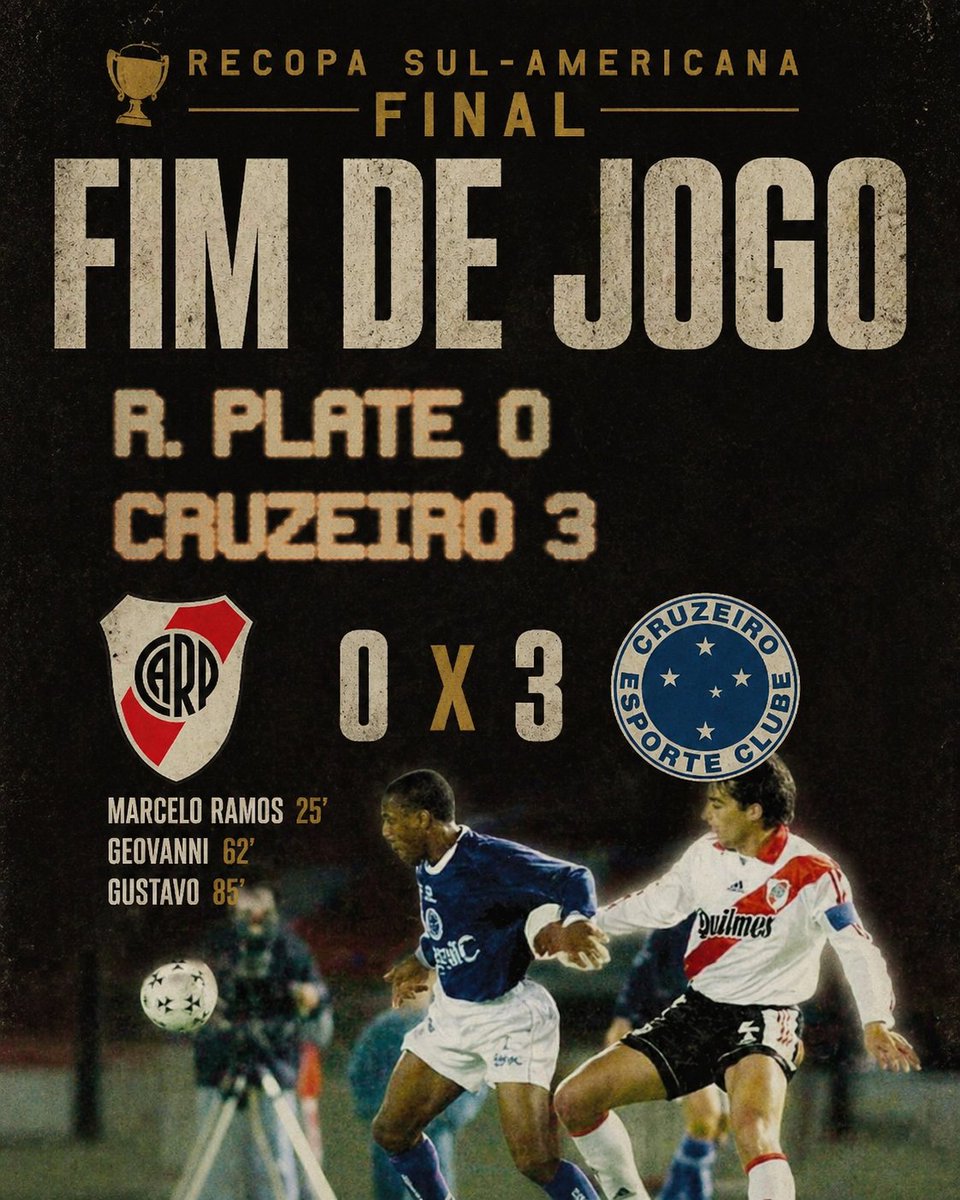 Beleza, irmão...
Mas que dia o River Plate vai ganhar uma final do Cruzeiro, hein, freguês?