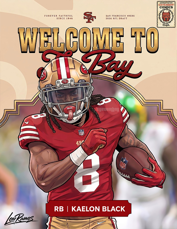 GETEMBOY's tweet image. Welcome to The Bay
@kaelonblack6 
Let's have us a season! Go Niners!!! #GETEMBOY #NFLDraft26 #FTTB📷