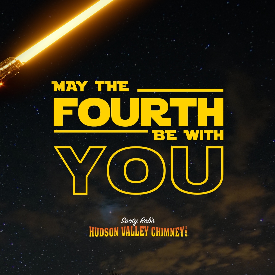HVChimney's tweet photo. Happy May the 4th! 🌠🔥  Even Jedi know the importance of a well-maintained chimney.  From inspections to repairs and installations, Hudson Valley Chimney is here to keep everything running safely and smoothly. ✅🚀  May the warmth and the Force be with you! https://t.co/KsL0BLXu7a