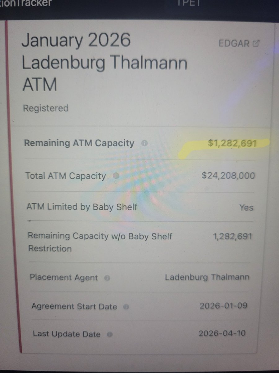 OffshoreOTC's tweet image. $TPET only a small amount on ATM remaining....this can get cookin' in a hurry ' 

Cleanest Smallcap oiler our there. Hands down!