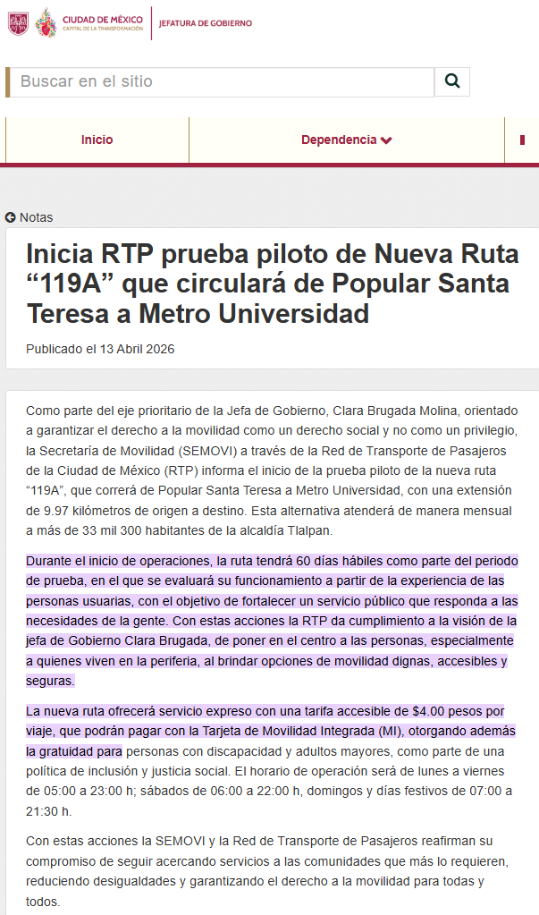 Accionando86906's tweet image. DURANTE EL INICIO DE OPERACIONES, LA RUTA TENDRÁ 60 DÍAS HÁBILES COMO PARTE DEL PERIODO DE #PRUEBA, EN EL QUE SE EVALUARÁ SU FUNCIONAMIENTO A PARTIR DE LA EXPERIENCIA DE LAS #PERSONAS USUARIAS #CDMX