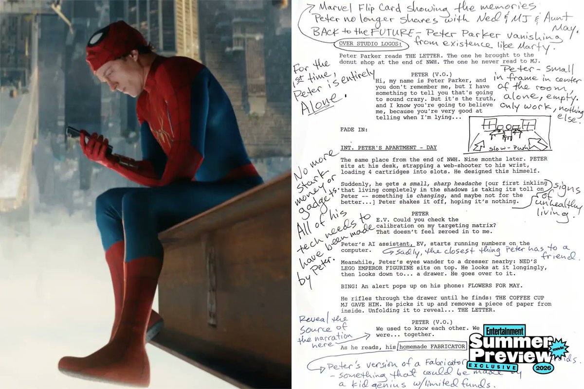 EmbiggenedFan's tweet photo. @comics_jeff Luckily, from the script that was shown, it seems to be a simple AI on his computer, not something in his suit that he can always talk to like in Homecoming. I would prefer if it just wasn't there, but it dosen't seem that bad. https://t.co/UXE8zuBkod