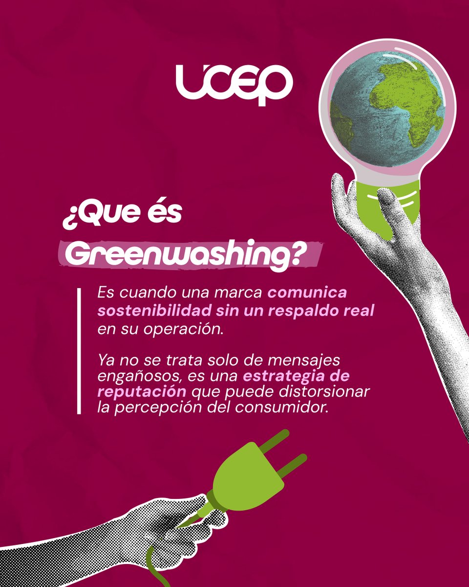 Ucepcol's tweet photo. 📢♻️ El greenwashing no es solo un riesgo reputacional, es un desafío que impacta a las industrias en general, en la forma en que operan, comunican y construyen confianza.

La sostenibilidad no es solo lo que se dice, es lo que se demuestra.

#LaUCEP #PublicidadResponsable https://t.co/Xz23wxRrY2