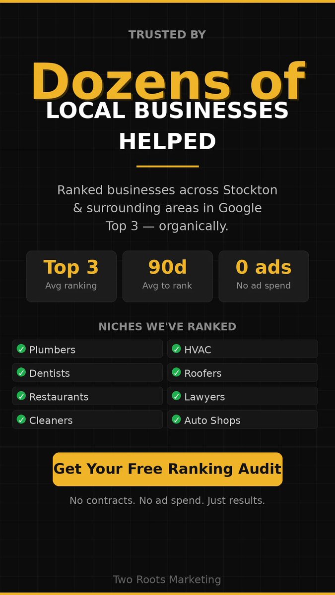 Jonatanrd97115's tweet photo. Red pins = invisible on Google.
Green pins = Top 3. Organically.

Dozens of Stockton businesses made this shift — zero ad spend.

Want to see where YOU stand? DM me for a free audit. 👇

#LocalSEO #Stockton #SmallBusiness https://t.co/2yZvEZLaIr