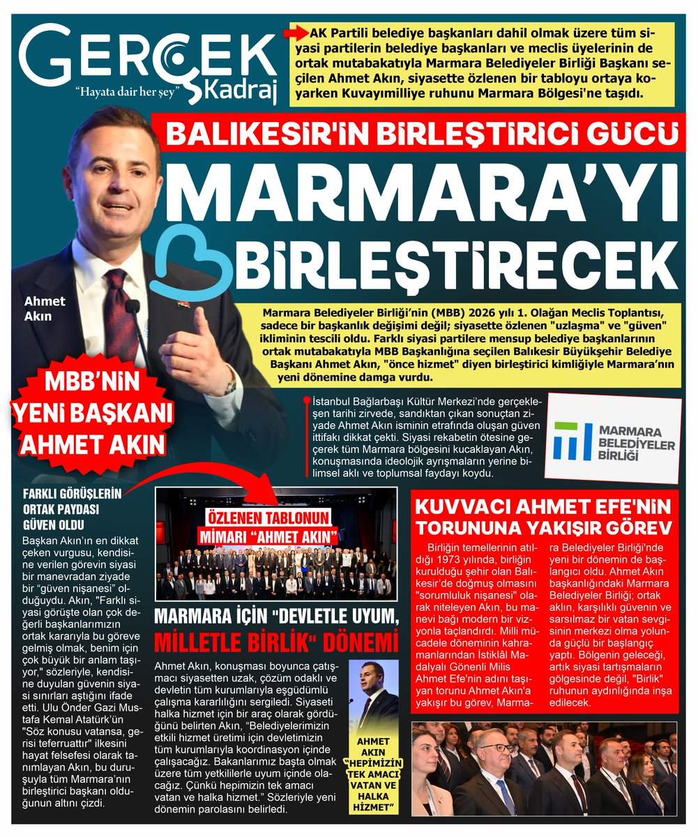 📌BALIKESİR’İN BİRLEŞTİRİCİ GÜCÜ MARMARA’YI BİRLEŞTİRECEK #ahmetakın #marmara #balıkesir 
<a href="/ahmetakin/">Ahmet AKIN 🇹🇷</a> <a href="/balikesirbld/">Balıkesir Büyükşehir Belediyesi</a> 

gercekkadraj.com/haber/balikesi…