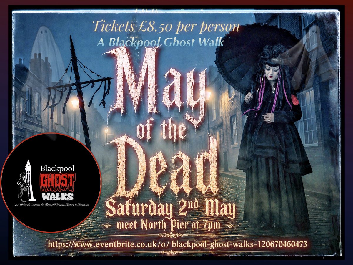 GraveStories's tweet image. This Saturday, Blackpool Ghost Walk, meet @ North Pier, 7pm
Book online or pay in person on the night . .. dare you join me? #Blackpool #ghosts #ghost #haunted #history