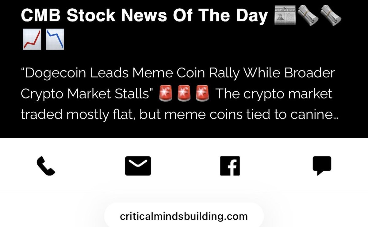 #Dogecoin #Crypto #Bitcoin #Ethereum #ShibaInu #BONK #MemeCoins #Cryptocurrency #Trading #Investing #Markets #Altcoins

<a href="/dogecoin/">Dogecoin</a> <a href="/cryptocom/">Crypto.com</a> <a href="/Bitcoin/">Bitcoin</a> <a href="/ethereum/">Ethereum</a> 

Click the link below ⬇️⬇️⬇️⬇️⬇️⬇️

criticalmindsbuilding.com/post/cmb-stock…