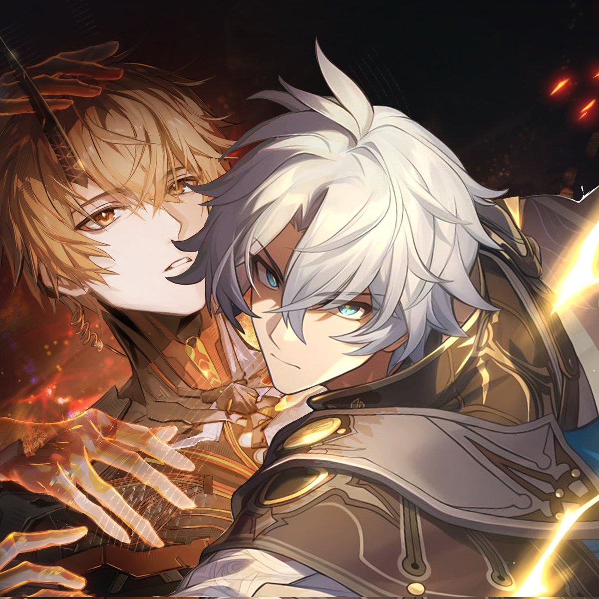 PlayerMgay's tweet photo. Phainon acting like I'm finna take kamui away from him😭🙏🙏🙏(I will) 

#phaimui https://t.co/IZMuCjbJVv