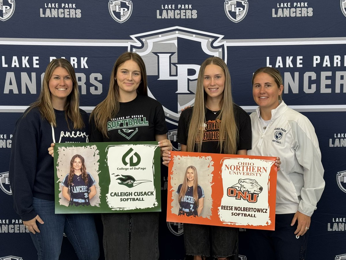 Congrats to Reese (Ohio Northern) and Caleigh (College of DuPage) on signing their letters of intent to play college ball next year. LPSB is so proud of you &amp; the legacy you have left on our team #WeAreLakePark