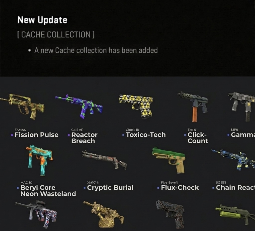 New update: New Cache skins