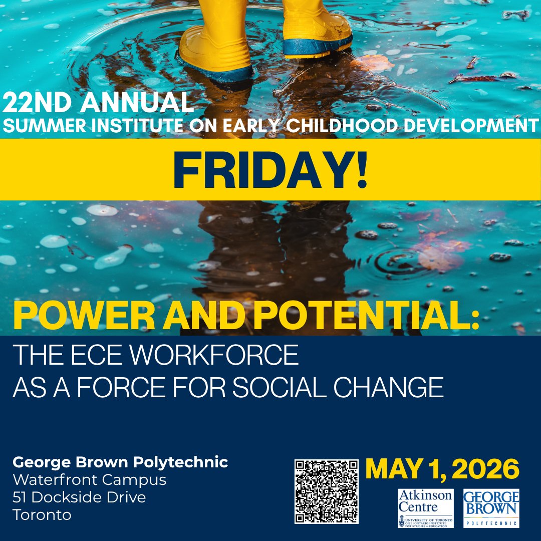 AtkinsonCentre's tweet photo. It’s almost here — this Friday we host the 22nd Annual Summer Institute on Early Childhood Development!

We’re excited for a full day of learning and connection. Session recordings and presentation materials will be posted later on our website.

Details: https://t.co/bw8TNWAK90 https://t.co/59F9z1z8Jc