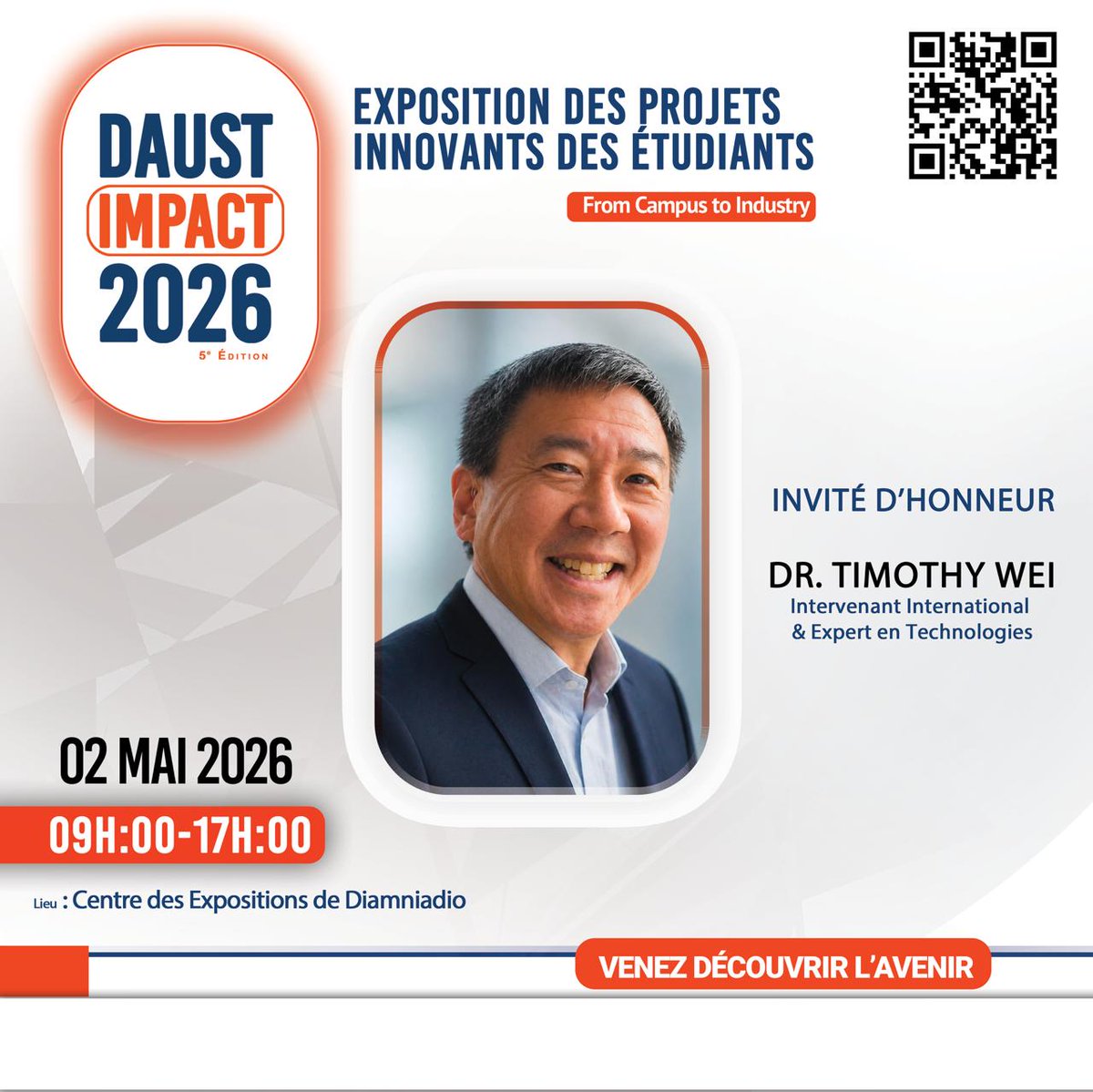 daustofficial's tweet photo. DAUST IMPACT 2026 – 5ᵉ ÉDITION
L’innovation au cœur de l’action

Yassine Fall, Ministre de la Justice, Garde des Sceaux
Dame Mbodji, Ambassadeur DAUST
Mary Teuw Niane, Directeur de cabinet du Président de la République
Timothy Wei, Intervenant international &amp; expert en technolog https://t.co/G82YvgeFev