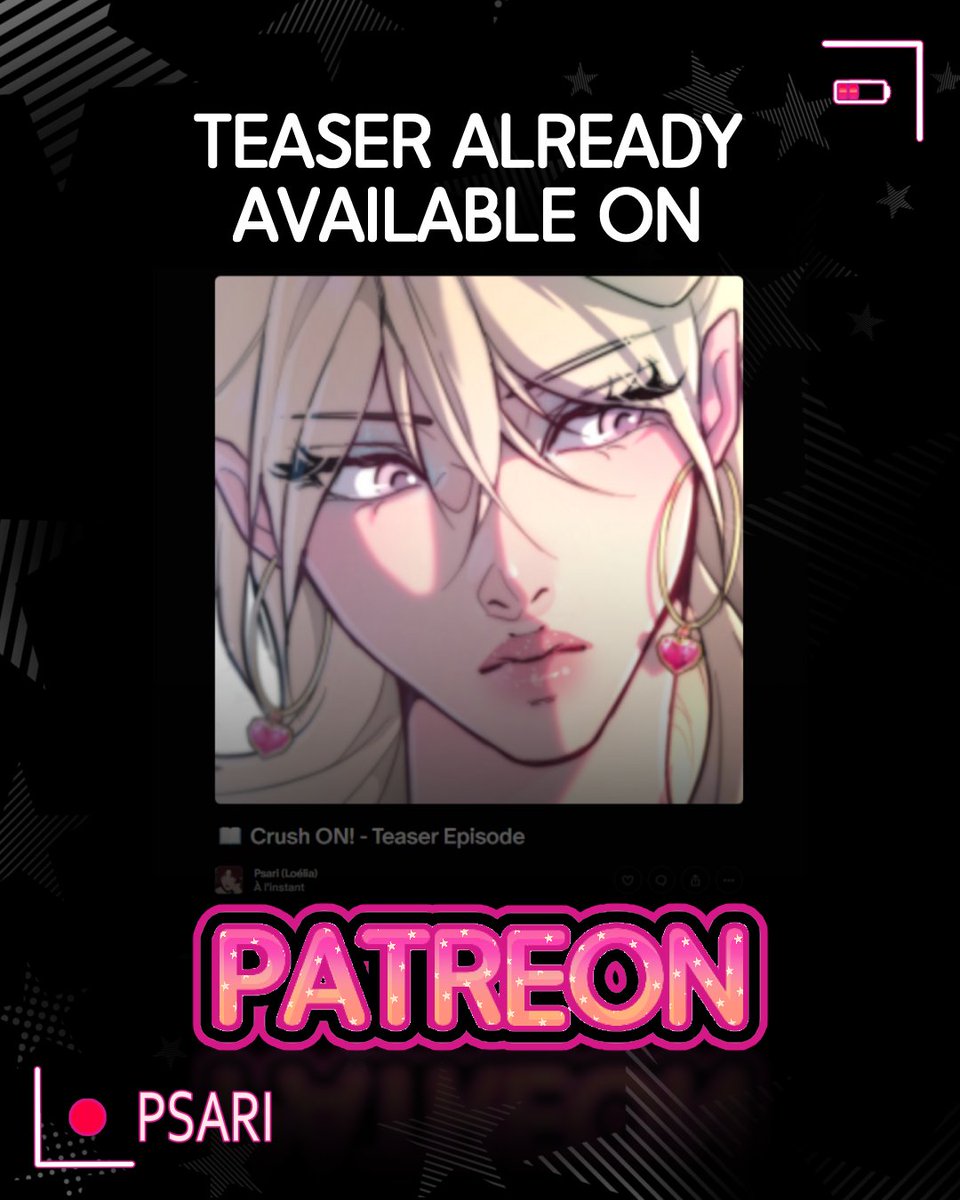 Psa_riz's tweet image. ☆ Crush ON! ☆ GL
MAY 15TH - 1PM EST

I am scared as hell tbh, but that's it, it'll be out soon ✨️The trailer is already on Patreon and new episodes will be dropped every two fridays ♡
---
#wlw #yuri #gl #webtoon