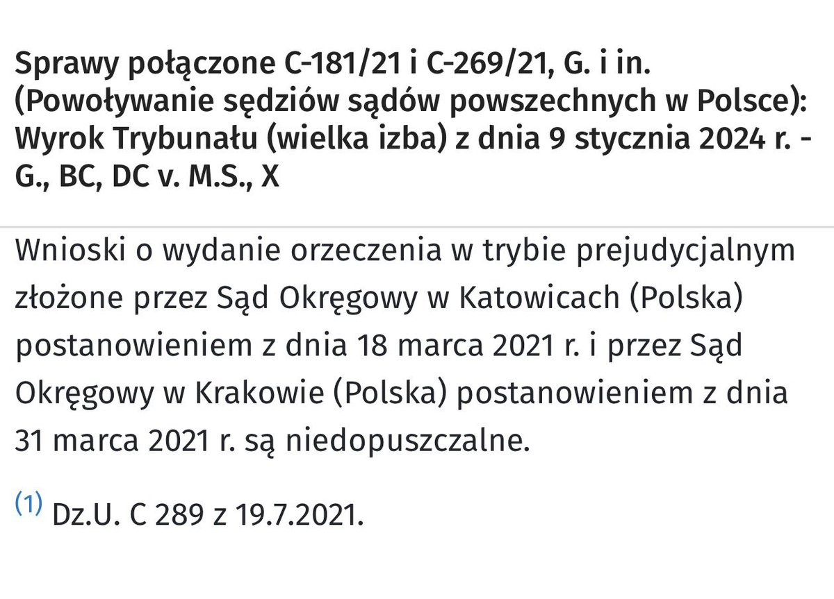 Zaradkiewicz_K's tweet photo. Mało kto wie, że swego czasu „pytania prejudycjalne” zadane przez ówczesnego sędziego Waldemara Żurka zostały przez TSUE uznane za niedopuszczalne. https://t.co/59cN1FEKtw