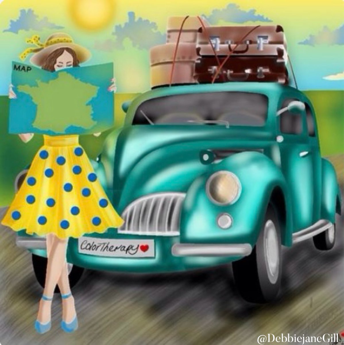 CTappOfficial's tweet image. A beautiful journey painted in colors, dreams, and vintage charm. 
Notable Pick of the Day by @ DebbiejaneGill ✨
We’re always excited to see new creations from this incredible artist. 💛🚗🗺️
#coloring #coloringbook #digitalart #artoftheday