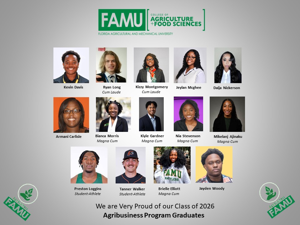 DSolisAgEcon's tweet photo. Happy Graduation 🎓 to our Class of 2026! Very proud of you @FAMU_1887 #Agribusiness Graduates. Keep #Striking 🐍, Rattlers! #FAMUAg https://t.co/OAY72WZfDZ