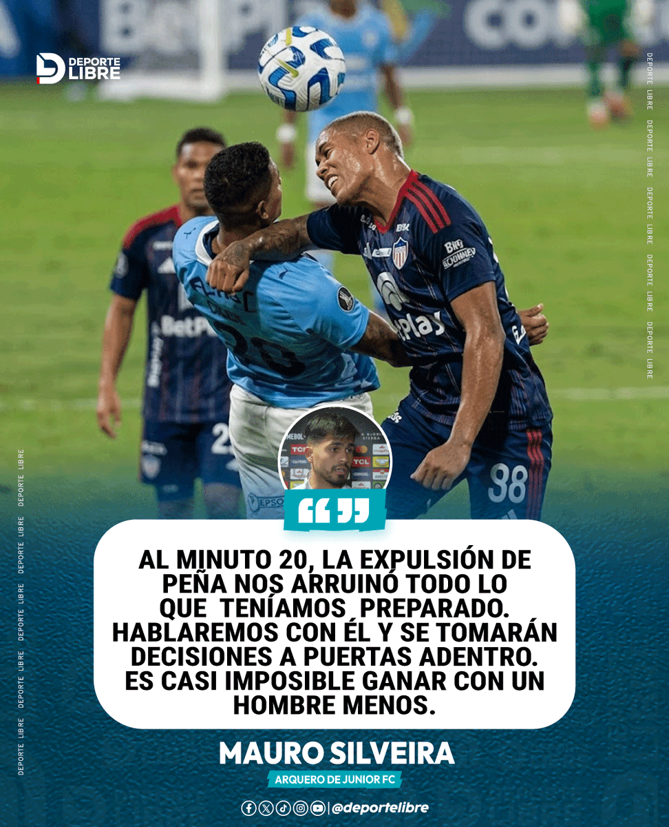 DeporteLibre_Pe's tweet image. Mauro Silveira, arquero de Junior 🇨🇴, arremetió contra Jermein Peña tras su expulsión en el partido ante Sporting Cristal 🇵🇪 ⚽😬

#Junior #SportingCristal #CopaLibertadores #FútbolPeruano