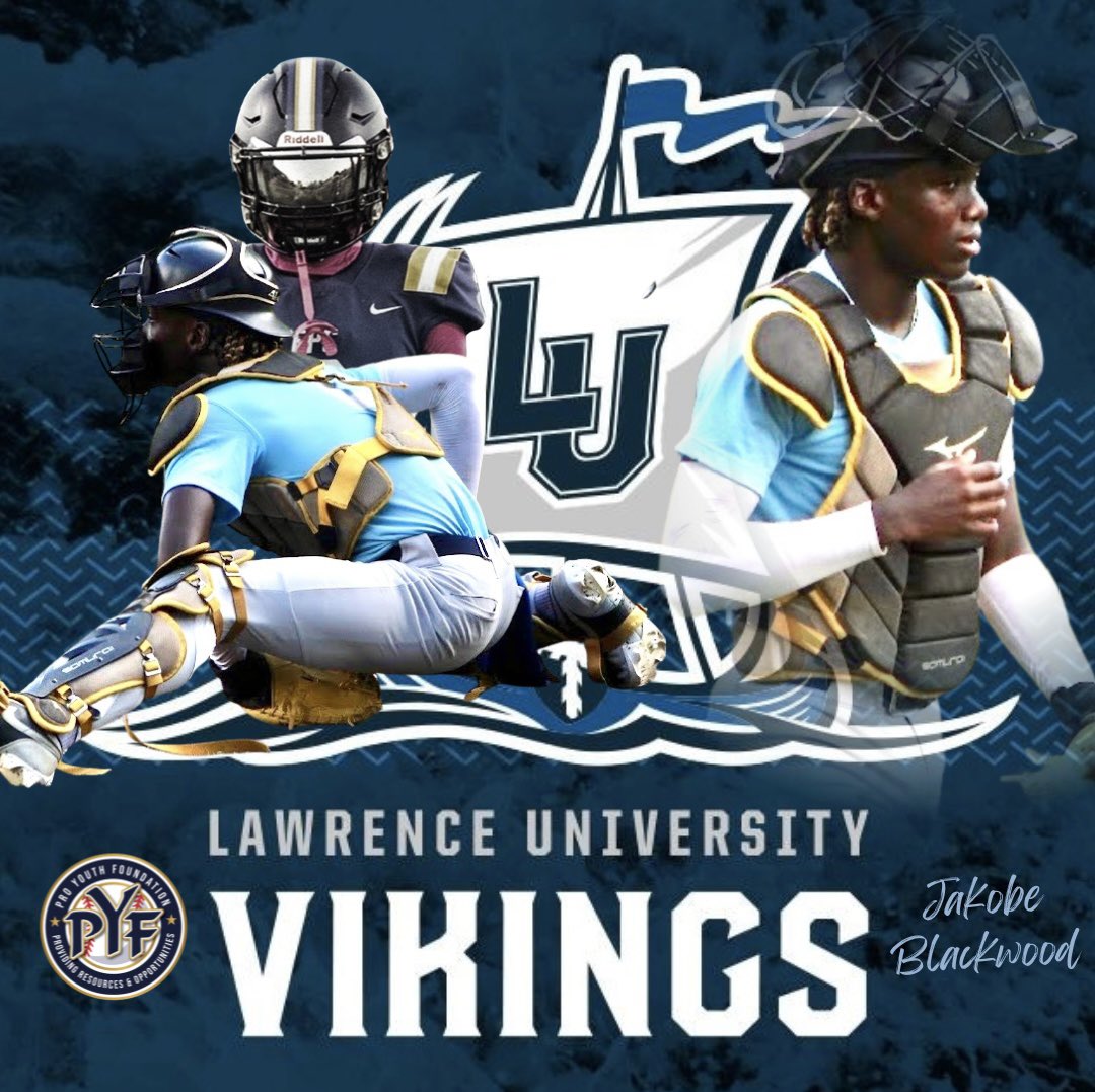PROYOUTHinc's tweet image. Congrats to PYF Player Jakobe Blackwood(2026) on his commitment to Lawrence University.  The two sport athlete will be playing both baseball and football at the next level.  #pyf #proyouthfoundation #lawrenceuniversity #baseball #football #committed