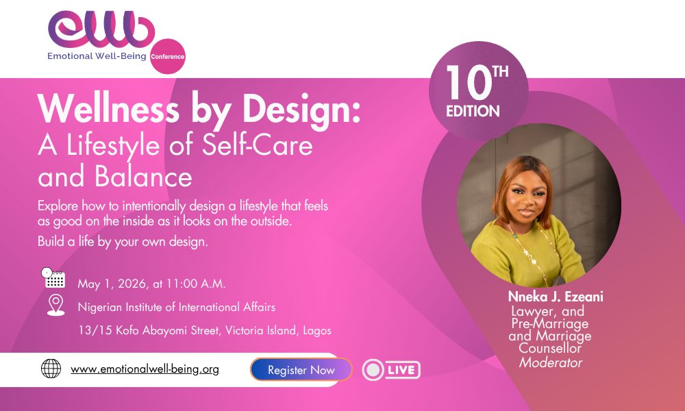 EmoWBConf's tweet photo. Nneka J. Ezeani — Lawyer &amp; Marriage Counsellor.
Guiding individuals and families towards stronger, more intentional relationships.

She joins us at the 10th edition.
#EmotionalWellbeing #Year10 https://t.co/7qakIVJMfT
