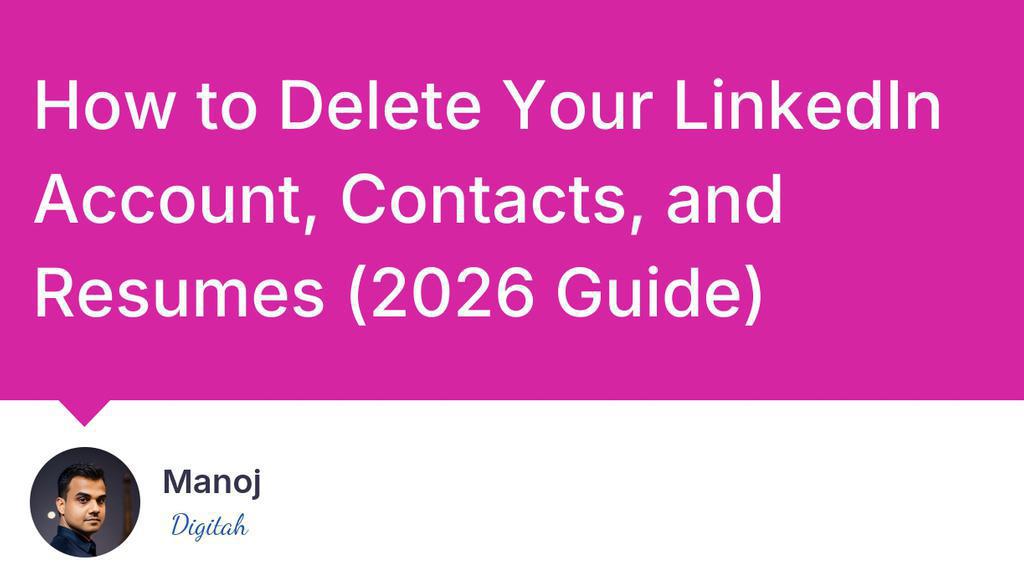 DigitahHQ's tweet image. Ready for a privacy overhaul? 

Check out the 2026 Guide to deleting your entire LinkedIn history—including contacts and resumes—in just a few key steps.

Read more 👉 lttr.ai/Aqmoo

#LinkedIn #Career #Jobs