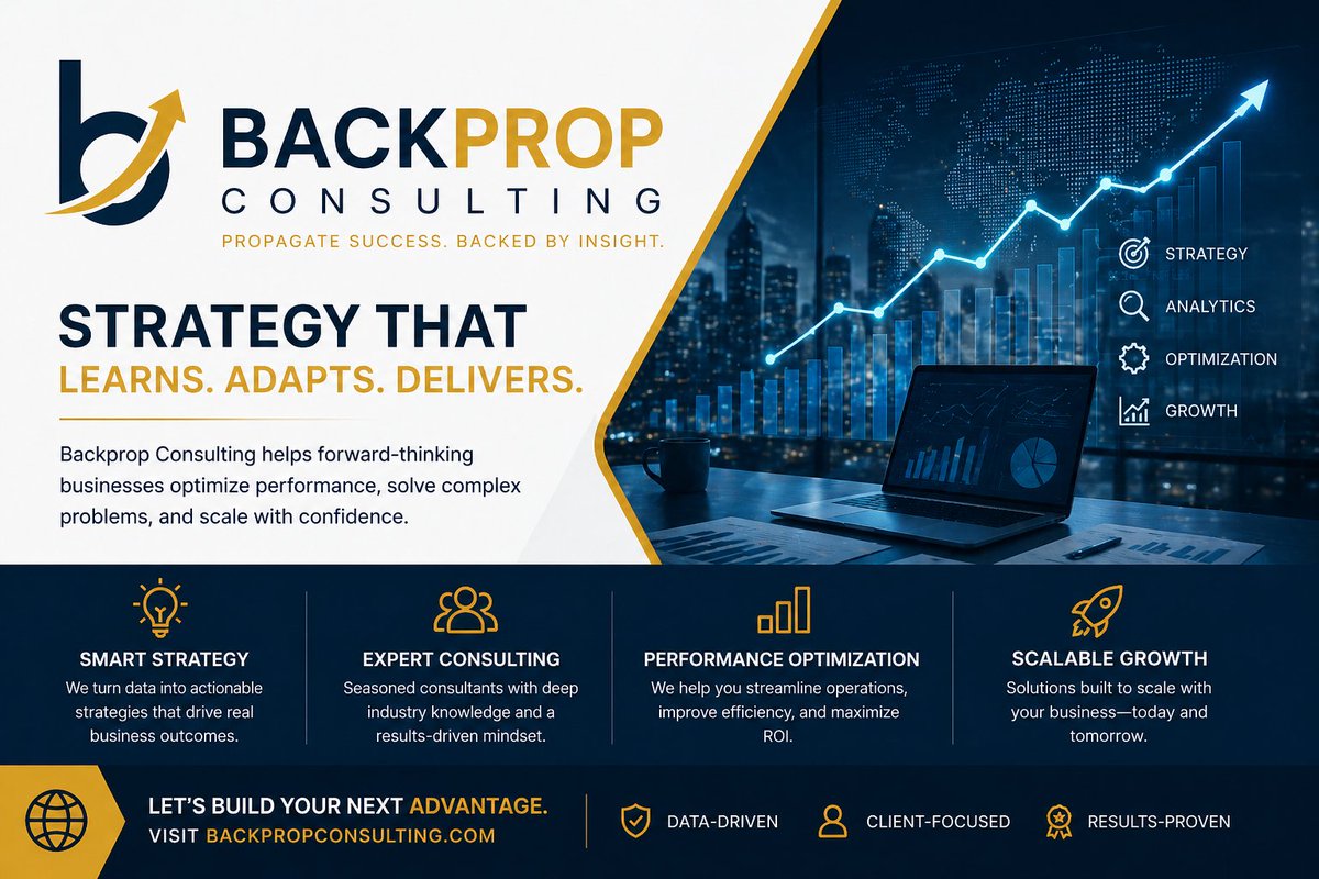 BadrBarbouchi's tweet image. Not every mistake deserves to be repeated.
Backpropagation is how AI learns from errors.
@backpropconsulting brings that same logic to your business.
Stop guessing. Start backpropagating.
backpropconsulting.com
#AI #Consulting #DeepLearning