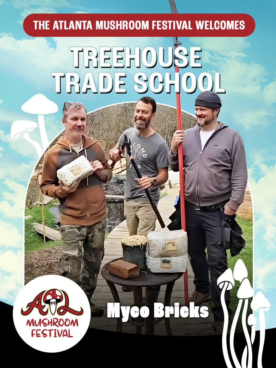 Treehouse Trade School is a regenerative education initiative &amp; permaculture homestead based in Seneca, SC focused on hands-on training for sustainable living.

✨Myco Bricks w/ Tradd Cotter &amp; Treehouse Trade School

AtlantaMushroomFestival.com

#AtlantaMushroomFestival
#ATLMushFest