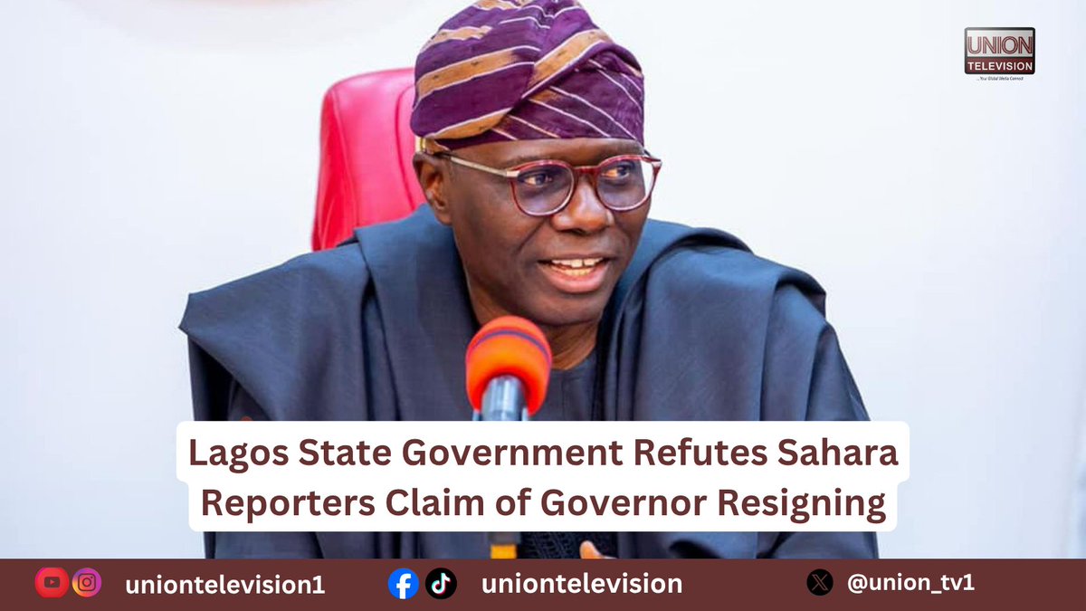 Union_tv1's tweet image. The Lagos State Government has dismissed reports attributed to Sahara Reporters claiming that the Lagos State Governor, Babajide Sanwoolu was asked to resign on health grounds..
See Story
web.facebook.com/share/p/1ChkqE…
#Lagos #Babajidesanwoolu #Saharareporters #Sick
Like @Union_tv1 onX